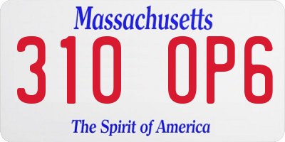 MA license plate 310OP6
