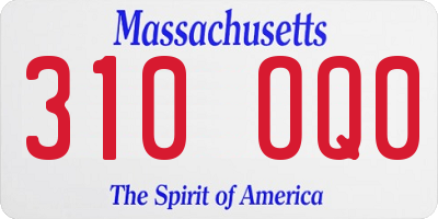 MA license plate 310OQ0