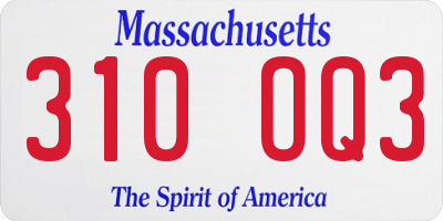 MA license plate 310OQ3