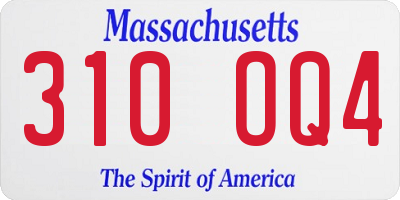 MA license plate 310OQ4