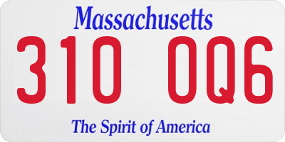 MA license plate 310OQ6