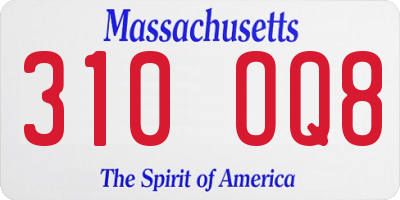 MA license plate 310OQ8