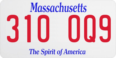 MA license plate 310OQ9