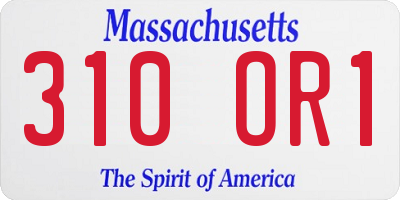 MA license plate 310OR1
