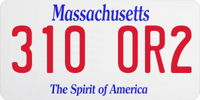 MA license plate 310OR2