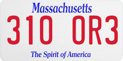 MA license plate 310OR3
