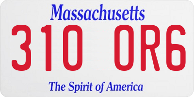 MA license plate 310OR6