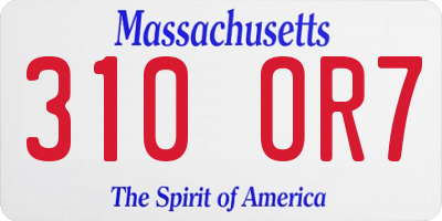 MA license plate 310OR7