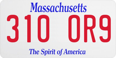 MA license plate 310OR9