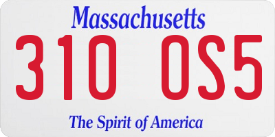 MA license plate 310OS5
