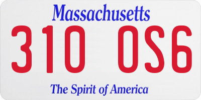 MA license plate 310OS6
