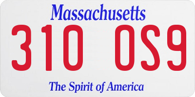 MA license plate 310OS9