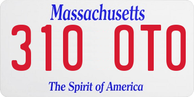 MA license plate 310OT0