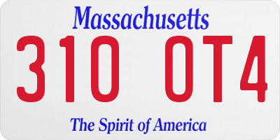 MA license plate 310OT4