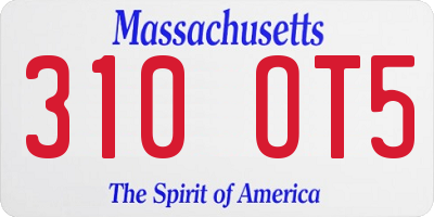 MA license plate 310OT5