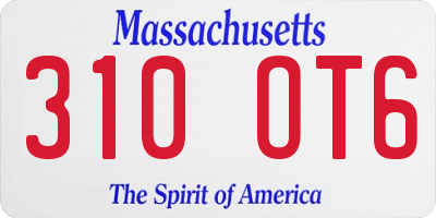 MA license plate 310OT6