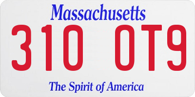 MA license plate 310OT9