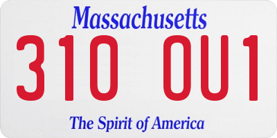 MA license plate 310OU1
