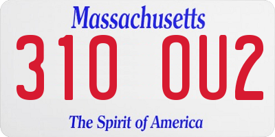 MA license plate 310OU2