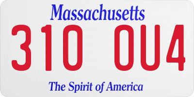 MA license plate 310OU4