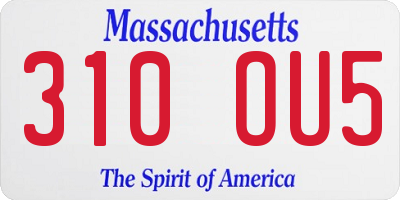 MA license plate 310OU5