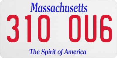MA license plate 310OU6