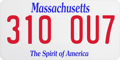 MA license plate 310OU7