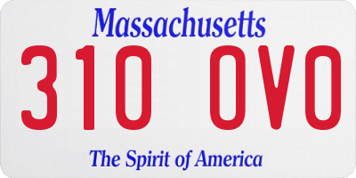MA license plate 310OV0