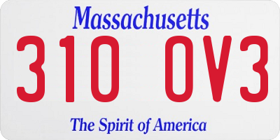 MA license plate 310OV3
