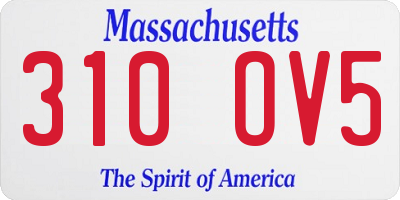 MA license plate 310OV5