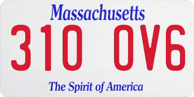 MA license plate 310OV6