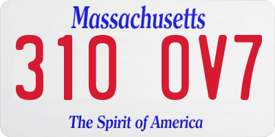 MA license plate 310OV7