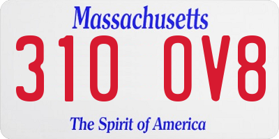 MA license plate 310OV8