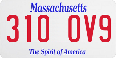 MA license plate 310OV9