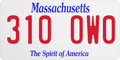 MA license plate 310OW0