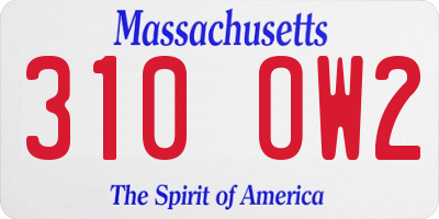 MA license plate 310OW2