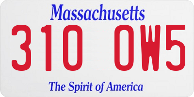 MA license plate 310OW5