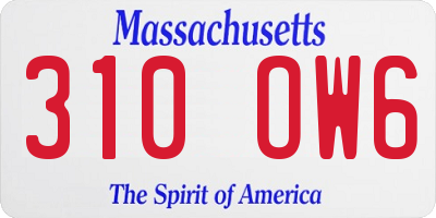 MA license plate 310OW6