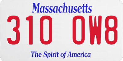 MA license plate 310OW8