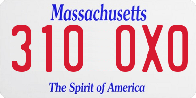 MA license plate 310OX0