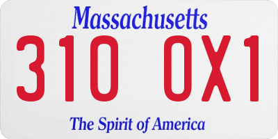 MA license plate 310OX1