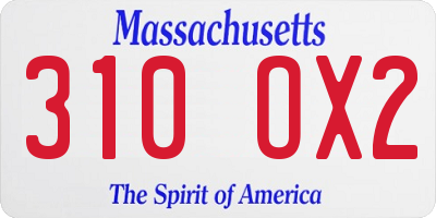 MA license plate 310OX2