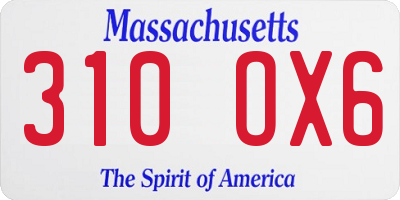 MA license plate 310OX6