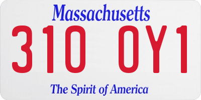 MA license plate 310OY1