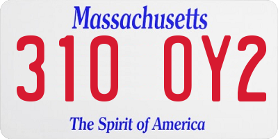 MA license plate 310OY2