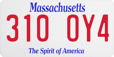 MA license plate 310OY4