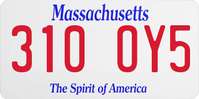 MA license plate 310OY5