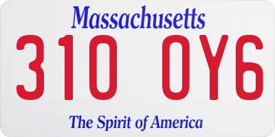 MA license plate 310OY6