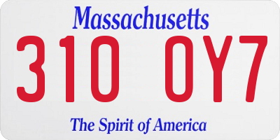 MA license plate 310OY7