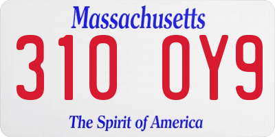 MA license plate 310OY9